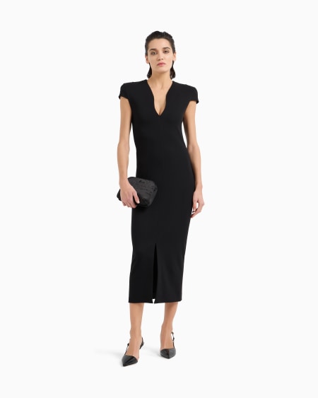 A|x Armani Exchange Milano-stitch Viscose Blend Tube Dress