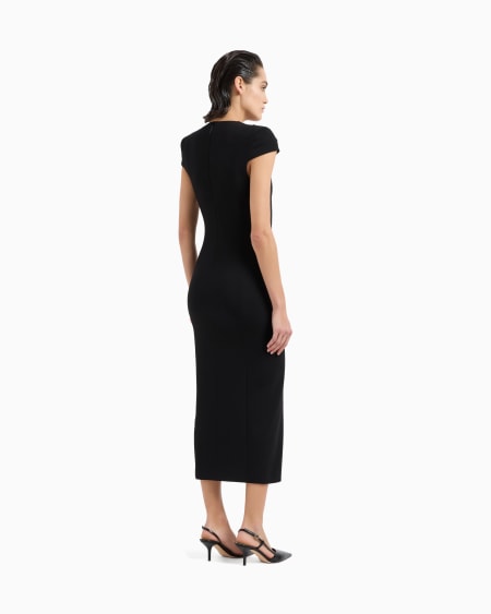 A|x Armani Exchange Milano-stitch Viscose Blend Tube Dress