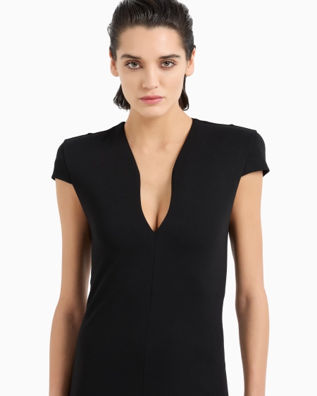 A|x Armani Exchange Milano-stitch Viscose Blend Tube Dress