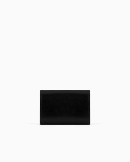 A|x Armani Exchange Mini La Prima Trifold Wallet In Palmellato Leather