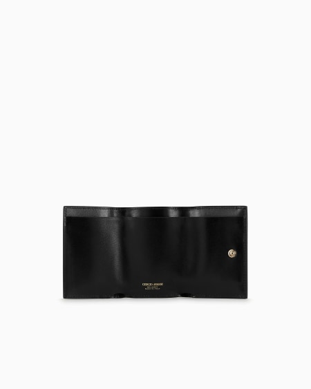 A|x Armani Exchange Mini La Prima Trifold Wallet In Palmellato Leather