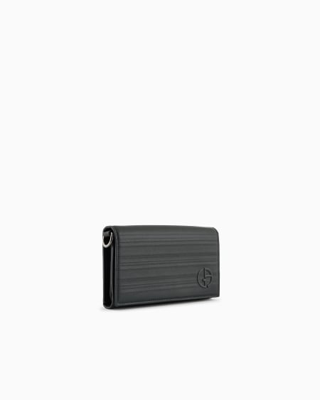 A|x Armani Exchange Mobile Phone Holder In Pleated Nappa Leather