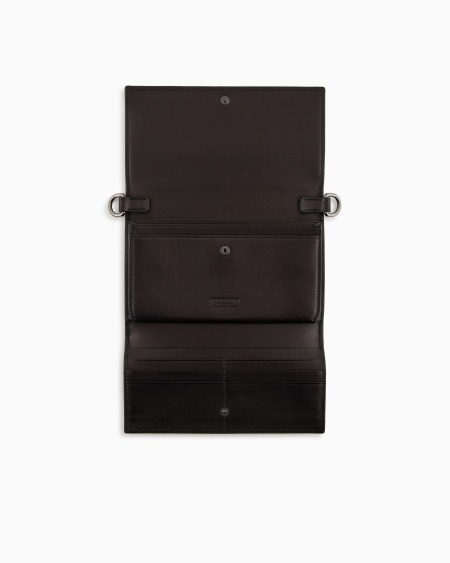 A|x Armani Exchange Mobile Phone Holder In Pleated Nappa Leather