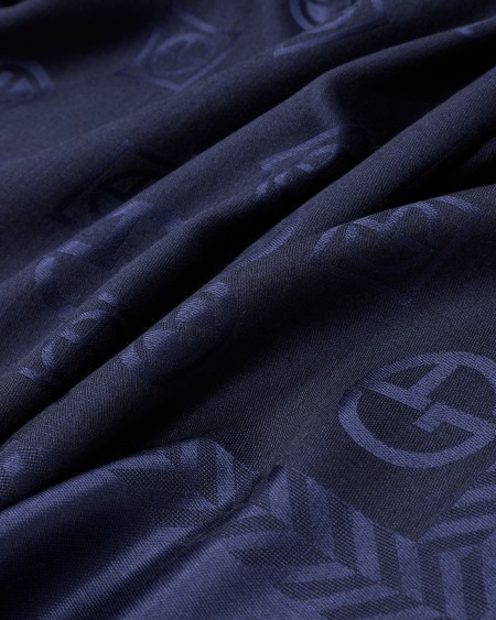 A|x Armani Exchange Monogram Jacquard Virgin-wool And Silk Stole