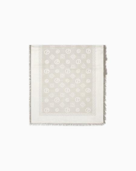 a|x armani exchange Monogram jacquard virgin-wool and silk stole