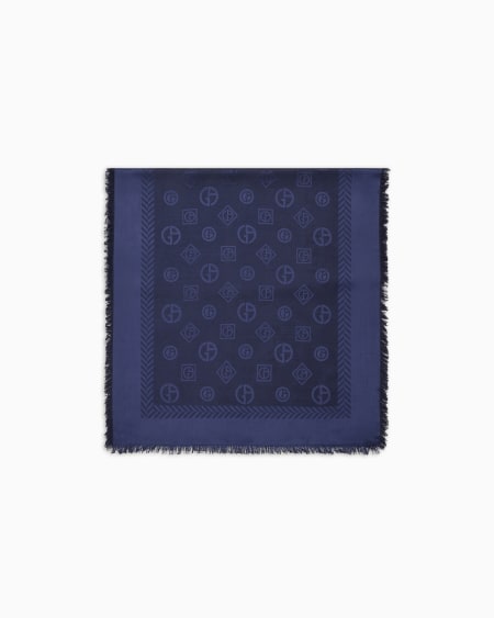 a|x armani exchange Monogram jacquard virgin-wool and silk stole