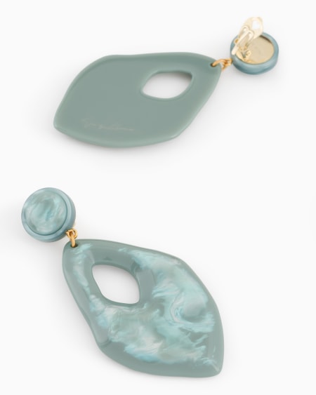 A|x Armani Exchange Mother-of-pearl Effect Clip-on Pendant Earrings