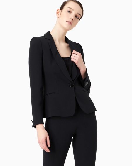 A|x Armani Exchange Mulberry Silk Single-breasted Jacket