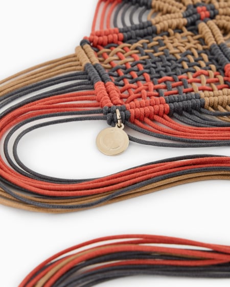 A|x Armani Exchange Multicoloured Macramé Cotton Belt