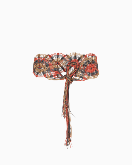 a|x armani exchange Multicoloured macramé cotton belt