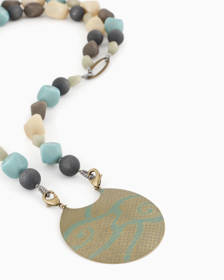 A|x Armani Exchange Multistrand Necklace In Resin And Brass