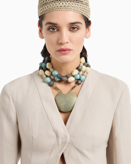 A|x Armani Exchange Multistrand Necklace In Resin And Brass