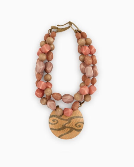 a|x armani exchange Multistrand necklace in resin and brass