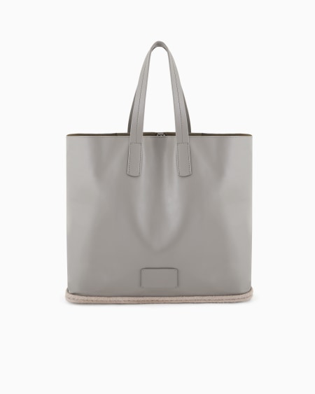 a|x armani exchange Nappa-leather and rope shopper bag