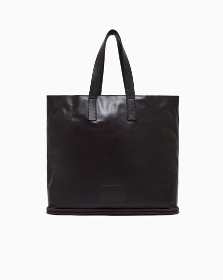 a|x armani exchange Nappa-leather and rope shopper bag