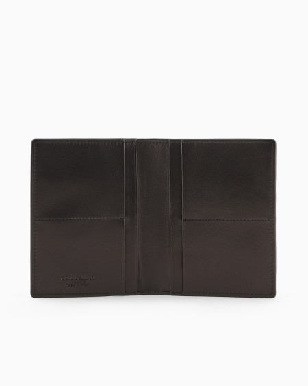 A|x Armani Exchange Nappa Leather Bifold Passport Holder