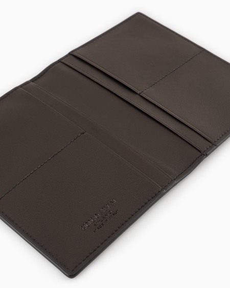 A|x Armani Exchange Nappa Leather Bifold Passport Holder