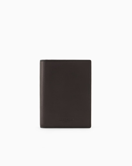 a|x armani exchange Nappa leather bifold passport holder