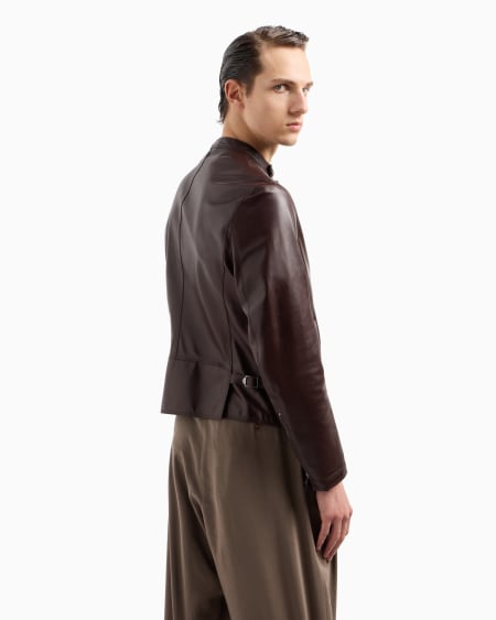 A|x Armani Exchange Nappa-leather Jacket With Threading