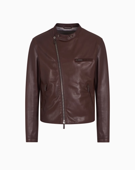 A|x Armani Exchange Nappa-leather Jacket With Threading