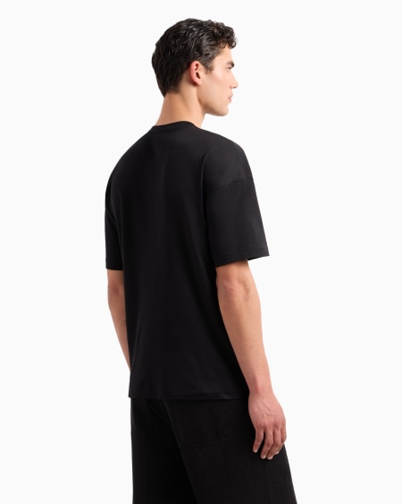 A|x Armani Exchange Oversized Crew-neck T-shirt In Organic Cotton Interlock