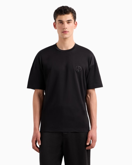 A|x Armani Exchange Oversized Crew-neck T-shirt In Organic Cotton Interlock
