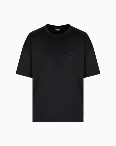 a|x armani exchange Oversized crew-neck T-shirt in organic cotton interlock