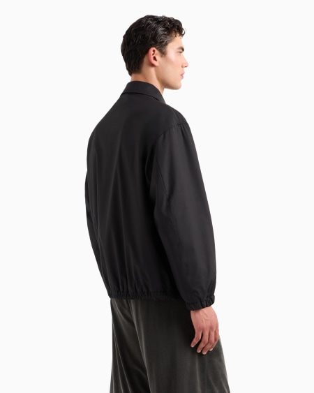 A|x Armani Exchange Oversized Wool And Silk Technical Canvas Blouson