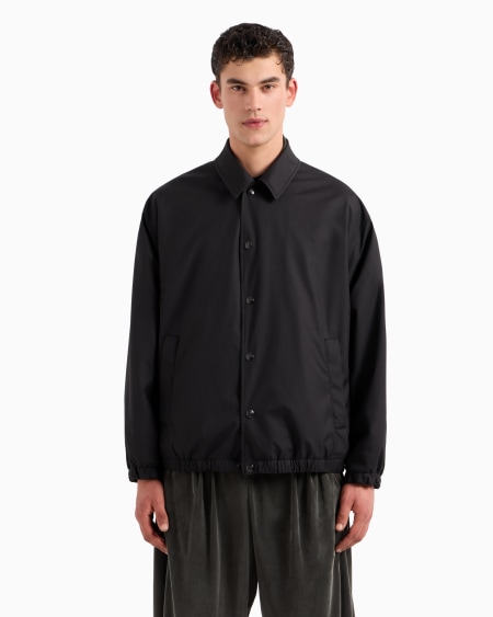 A|x Armani Exchange Oversized Wool And Silk Technical Canvas Blouson