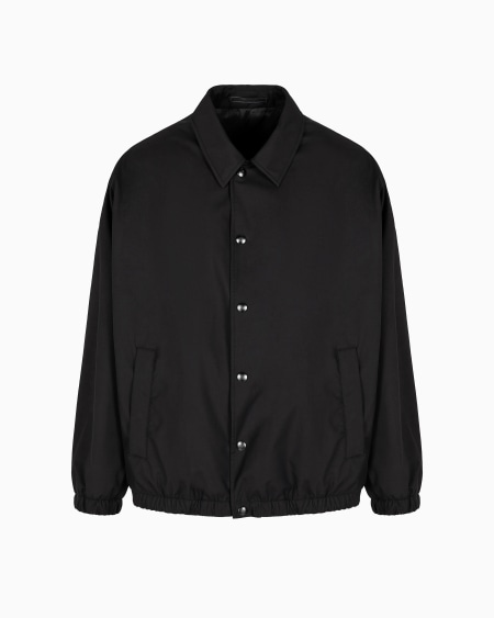 a|x armani exchange Oversized wool and silk technical canvas blouson