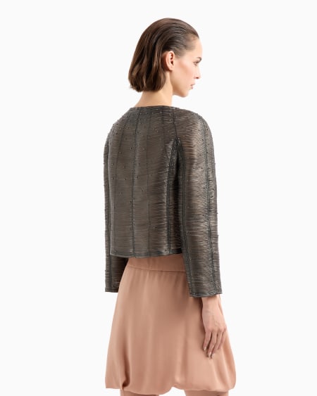 A|x Armani Exchange Pearlised Nappa Leather Jacket With Applied Studs