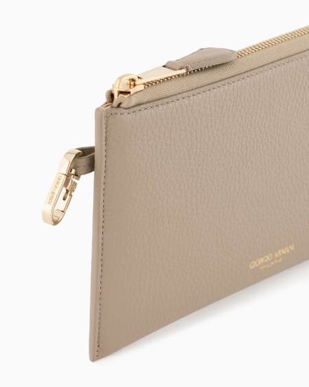 A|x Armani Exchange Pebbled Leather Wallet With Wraparound Zip