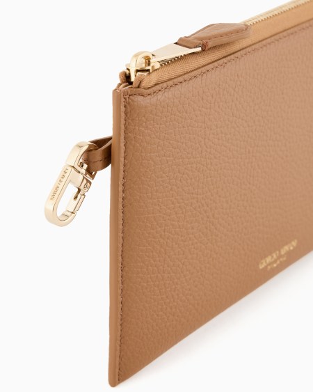 A|x Armani Exchange Pebbled Leather Wallet With Wraparound Zip