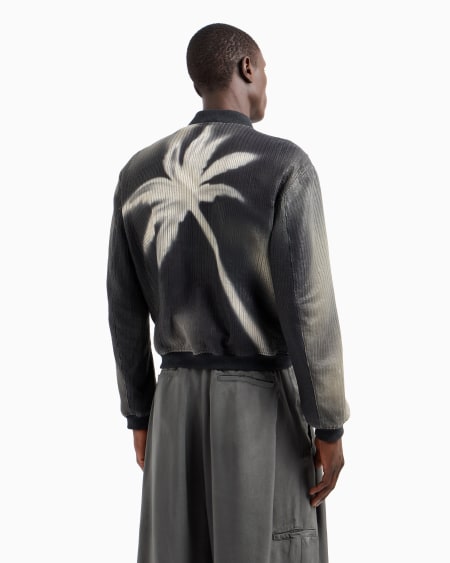 A|x Armani Exchange Perforated And Printed Nappa Leather Blouson
