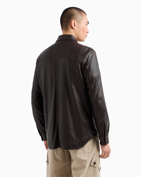 A|x Armani Exchange Perforated Nappa-leather Shirt Jacket