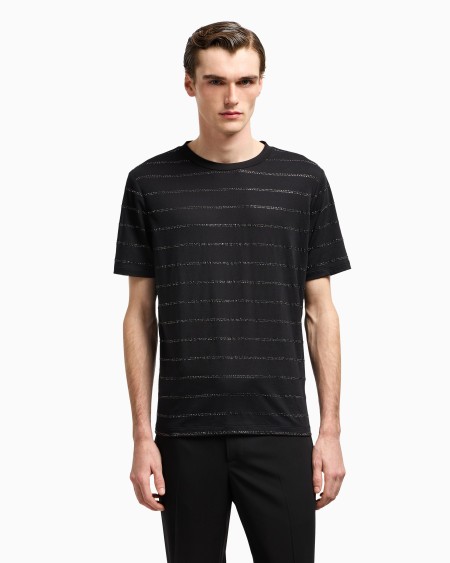 A|x Armani Exchange Pima-cotton And Rhinestone Crew-neck T-shirt