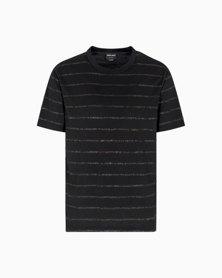 a|x armani exchange Pima-cotton and rhinestone crew-neck T-shirt