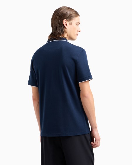 A|x Armani Exchange Piqué Polo Shirt In Lisle Cotton Yarn
