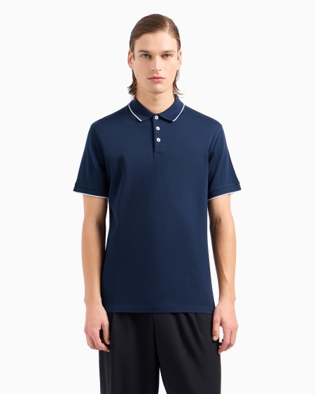 A|x Armani Exchange Piqué Polo Shirt In Lisle Cotton Yarn