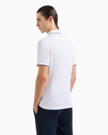 A|x Armani Exchange Piqué Polo Shirt In Lisle Cotton Yarn
