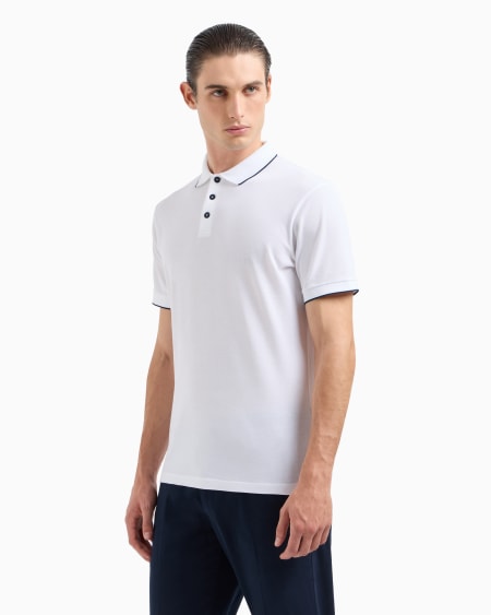 A|x Armani Exchange Piqué Polo Shirt In Lisle Cotton Yarn