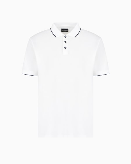a|x armani exchange Piqué polo shirt in lisle cotton yarn