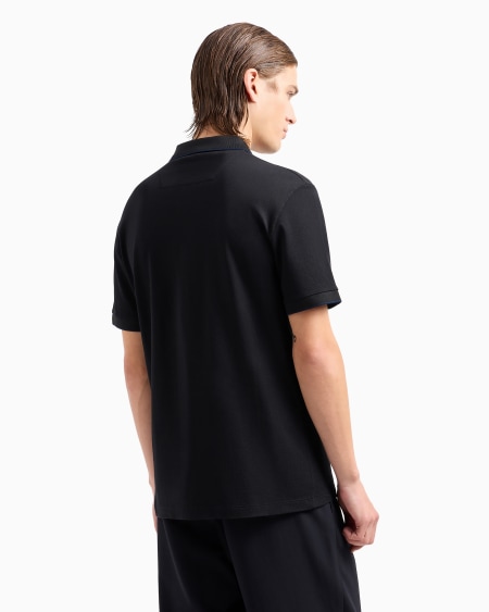 A|x Armani Exchange Piqué Polo Shirt In Lisle Cotton Yarn