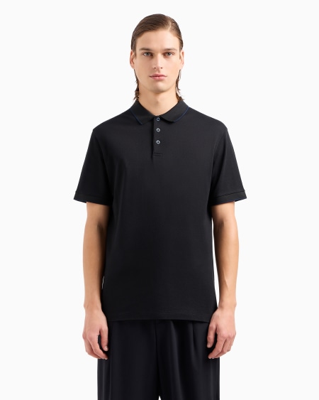 A|x Armani Exchange Piqué Polo Shirt In Lisle Cotton Yarn