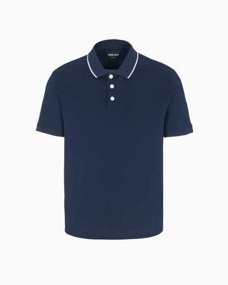a|x armani exchange Piqué polo shirt in lisle cotton yarn
