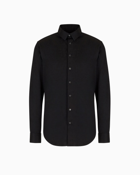 a|x armani exchange Plain-knit cotton interlock shirt