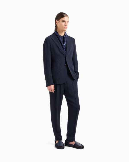A|x Armani Exchange Plain-knit Jersey T-shirt In A Silk-and-cotton Blend