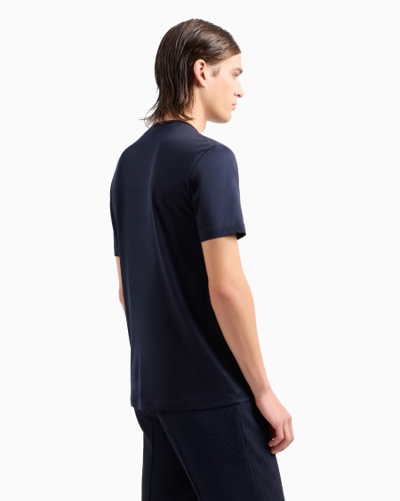 A|x Armani Exchange Plain-knit Jersey T-shirt In A Silk-and-cotton Blend