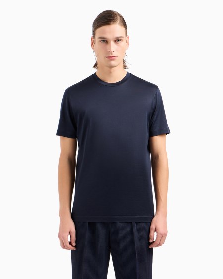 A|x Armani Exchange Plain-knit Jersey T-shirt In A Silk-and-cotton Blend