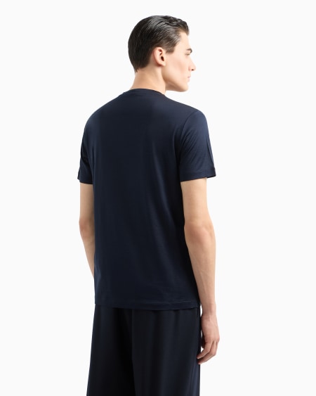 A|x Armani Exchange Plain-knit Jersey T-shirt In A Silk-and-cotton Blend